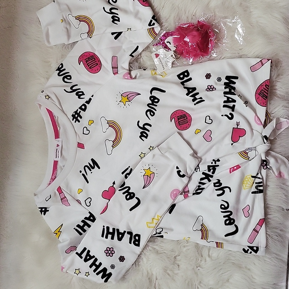 NWT Girls BFF and unicorn shirt and matching keychain